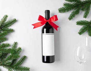 Full isolated wine and champagne bottles and glasses with red and white liquid, perfect for beverage and celebration themes