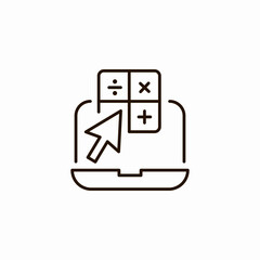 laptop calculator cursor icon sign vector