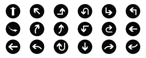 Road direction  arrows, Driving navigation directional road sign icon with arrows pointing opposite way. Direction concept signpost editable stroke outline icon vector isolated on white background. 