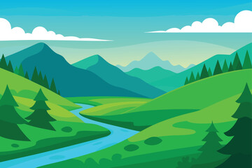 landscape with mountains