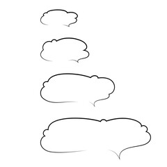 雲のような吹き出しのセット