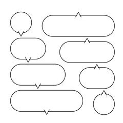 中央にしっぽのついた吹き出しのセット
