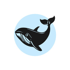 Whale icon vectors illustration black color