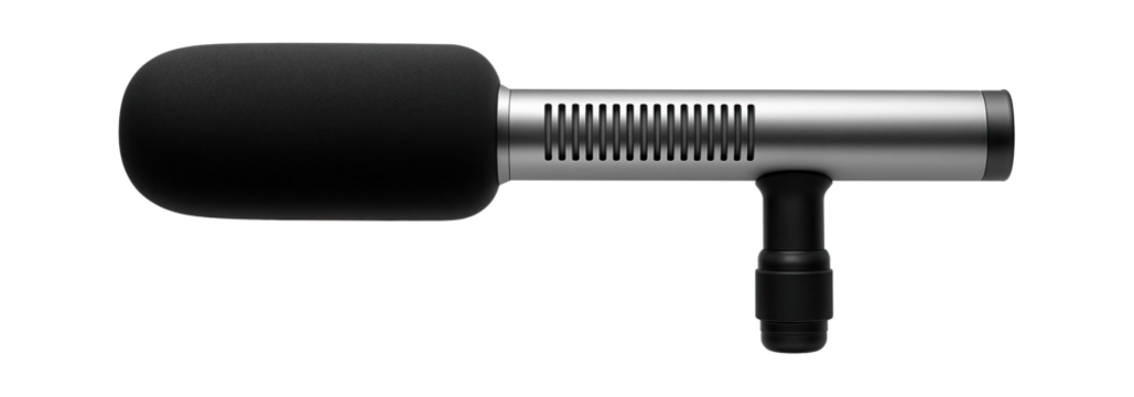 Directional microphone with shotgun tube and foam windscreen