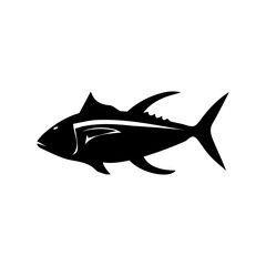 black tuna fish vector icon