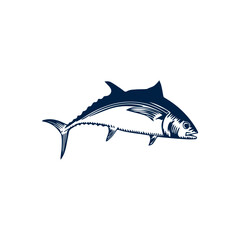 Tuna fish. Vector illustration of a tuna fish isolated on white background.