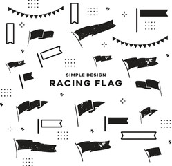 Flag set. Old school flag banners with text Hi, Hello, Hallo, Sale, Big Sale. Ribbon flag in vintage style, hand drawn design element, text.