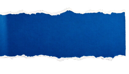 Torn paper sticker blue: Aesthetic template featuring a torn paper design in vibrant blue tones, isolated cleanly on a white background, perfect for creative projects, digital art, scrapbooking, and d