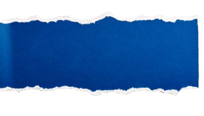 Torn paper sticker blue: Aesthetic template featuring a torn paper design in vibrant blue tones, isolated cleanly on a white background, perfect for creative projects, digital art, scrapbooking, and d