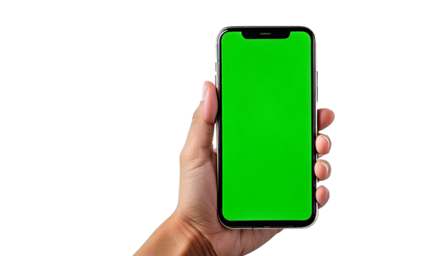 Smartphone technology and communication are embodied in this handheld device featuring a vibrant green screen display, symbolizing modern digital innovation, connectivity, wireless interaction, and po