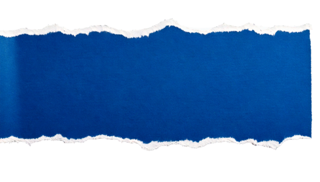 Torn paper sticker blue: Aesthetic template featuring a torn paper design in vibrant blue tones, isolated cleanly on a white background, perfect for creative projects, digital art, scrapbooking, and d