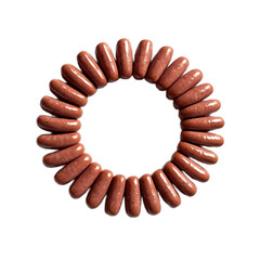 round frame made of dried tomatoes