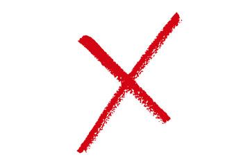 Grunge thin line red incorrect symbol