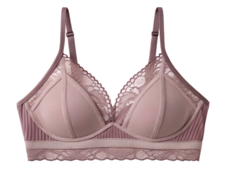 Elegant mauve bra featuring delicate lace trim and comfortable design on a sleek backdrop displaying sophisticated feminine lingerie apparel