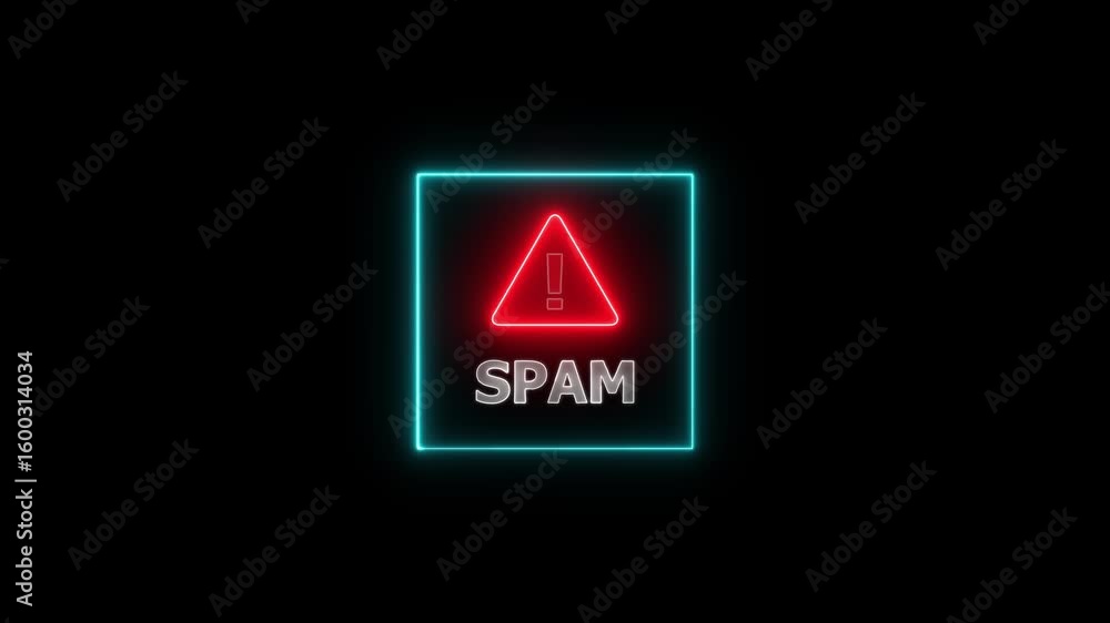 Poster spam alert on the transparent background. cyber security and cybercrime concept. system security tec