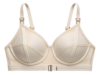 Elegant ivory underwire bra with adjustable straps on backdrop lingerie close up view of luxurious intimate apparel comfortable and supportive design