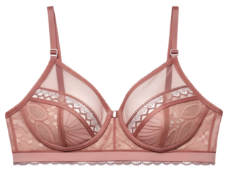 Elegant pink lace bra intricate design sophisticated lingerie fashion comfortable support delicate details stylish underwear feminine apparel premium quality intimate clothing