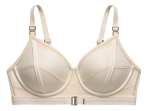 Elegant ivory underwire bra with adjustable straps on backdrop lingerie close up view of luxurious intimate apparel comfortable and supportive design