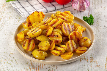 Grilled small baby young potato