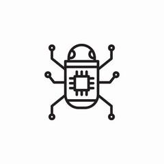 computer bug chip icon sign vector