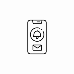 mobile notification message icon sign vector