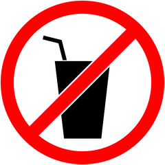 No drink sign. Illustration. Flat design.