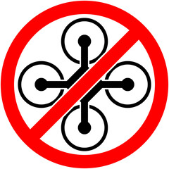 No drone, multicopter prohibited symbol.