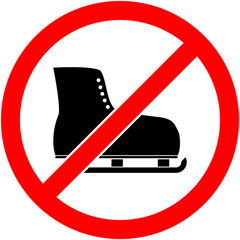No ice skate, ice-skate prohibited symbol.