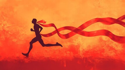 ribbon in shape of a man running 