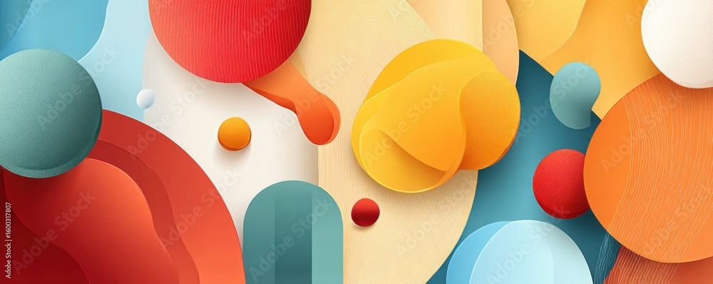 Poster modern abstract background with colorful 3d shapes and dynamic patterns