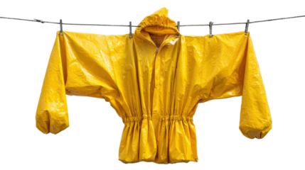 Chemical protective suit hanging background isolated on a Transparent background, PNG file.