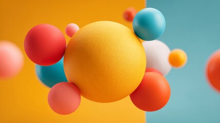 Colorful spheres in vibrant hues create a modern abstract design.