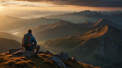 sunset in the mountains