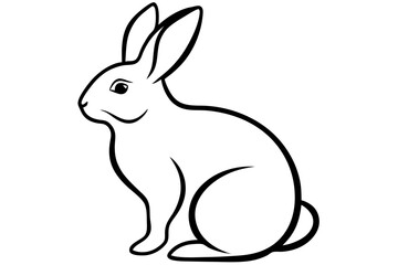 Obraz premium Fluffy cartoon bunny vector illustration, cute small pet animal