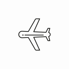 airplane horizontal view icon sign vector
