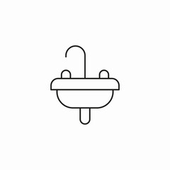 bathroom sink faucet icon sign vector