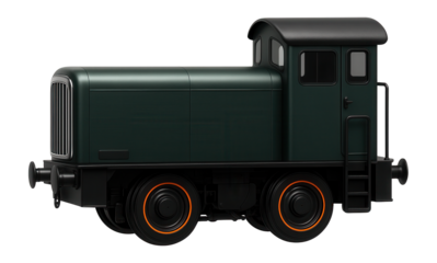 Vintage-style shunter with a rounded cab roof and prominent front grille
