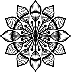Black Mandala Ornament Vector Art