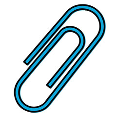 A Blue Paperclip Vector Icon 