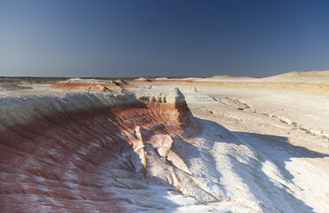 The incredible geological formations of Tiramisu Canyon, Mangystau