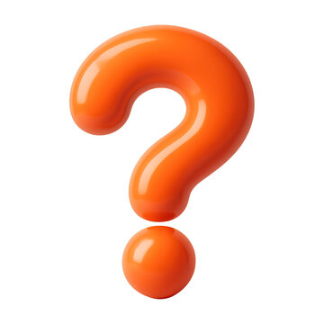 PNG Glossy orange question mark illustration.