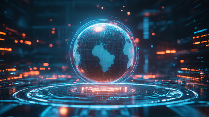 Fototapeta premium Internet technology communication concept business background in the earth background
