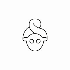 woman head towel icon sign vector