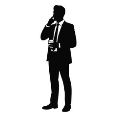 Obraz premium Professional Businessman Silhouette Vector Illustration