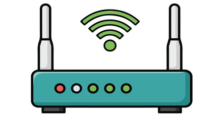 A WiFi Router Icon with Signal Symbol a Flat Vector Illustration of Wireless Internet Device