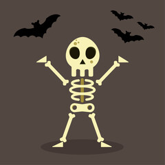halloween skeleton cartoon character