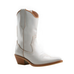 White cowboy boot isolated on transparent background