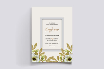 Wedding invitation with floral accents and elegant typography