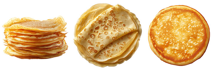 Set of pancakes, isolated 