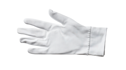 Clean white chef glove background with soft shadow isolated on a Transparent background, PNG file.
